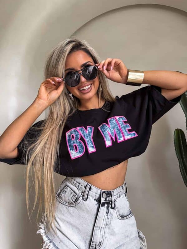 T-shirt BY ME jeans – czarny T-shirt BY ME jeans – czarny