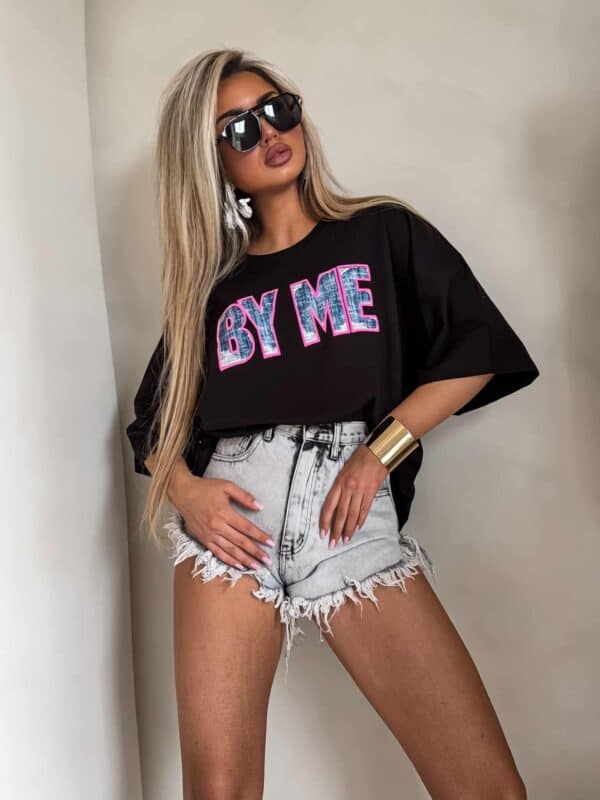 T-shirt BY ME jeans – czarny T-shirt BY ME jeans – czarny