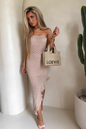 Sukienka LAGUNA - ciemny beż