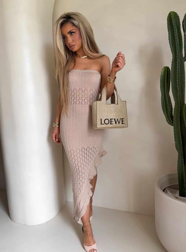 Sukienka LAGUNA - ciemny beż