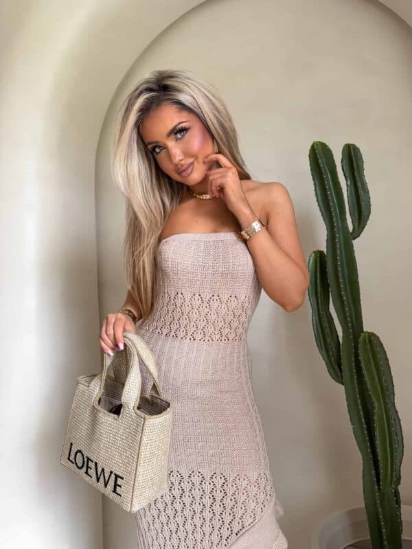 Sukienka LAGUNA - ciemny beż