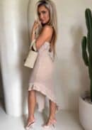 Sukienka LAGUNA - ciemny beż