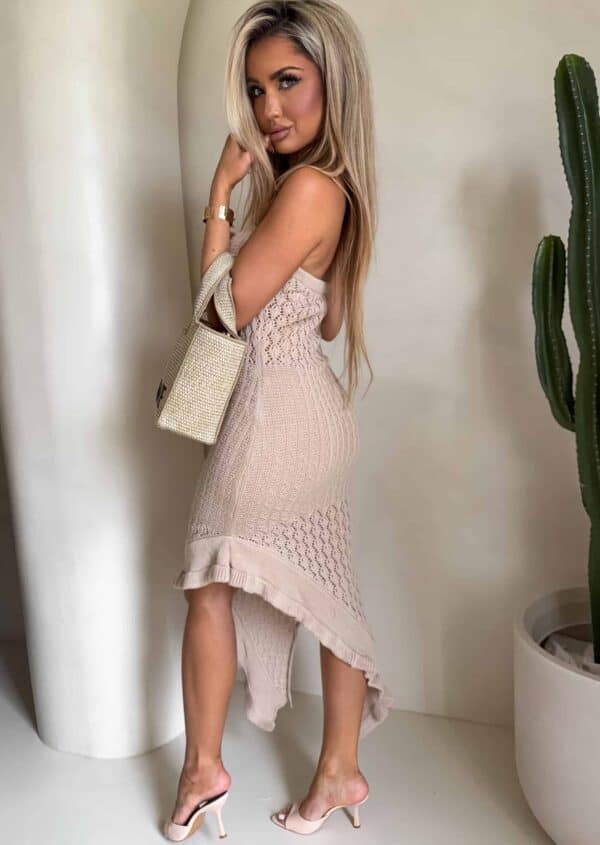 Sukienka LAGUNA - ciemny beż