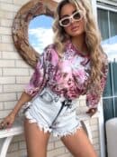 Bluzka MARMARIS print panterka - różowo-miętowy