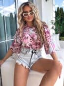 Bluzka MARMARIS print panterka - różowo-miętowy