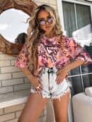 Bluzka MARMARIS print panterka - pudrowy róż