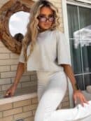 T-shirt pudełkowy ALLO - szary