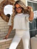 T-shirt pudełkowy ALLO - szary