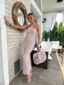 Sukienka GRETA - ciemny beż