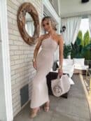 Sukienka GRETA - ciemny beż