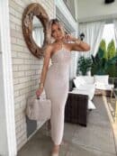 Sukienka GRETA - ciemny beż