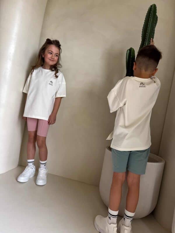 Komplet dziecięcy EDEN – ecru-różowy