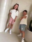 Komplet dziecięcy EDEN – ecru-różowy