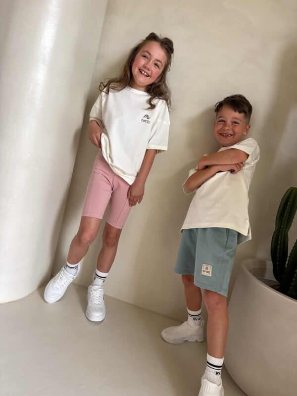 Komplet dziecięcy EDEN – ecru-różowy