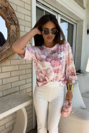 Bluzka MARMARIS print - pudrowy róż