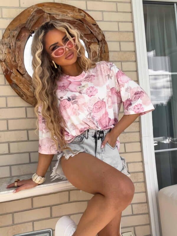 Bluzka MARMARIS print - pudrowy róż