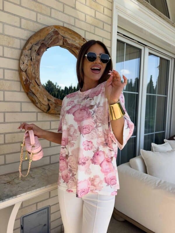 Bluzka MARMARIS print - pudrowy róż