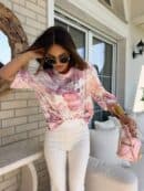 Bluzka MARMARIS print - pudrowy róż