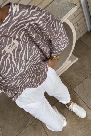 Bluzka MARMARIS print zebra - mokka