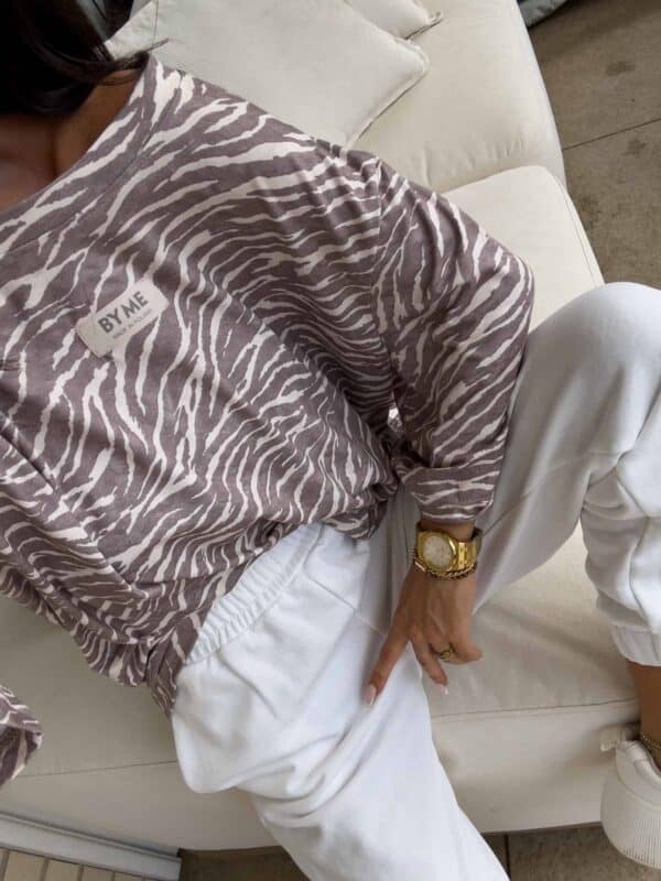 Bluzka MARMARIS print zebra - mokka