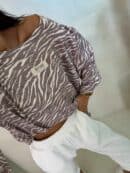 Bluzka MARMARIS print zebra - mokka