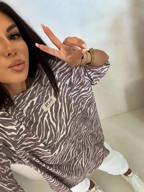 Bluzka MARMARIS print zebra - mokka