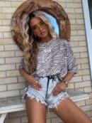 Bluzka MARMARIS print zebra - mokka