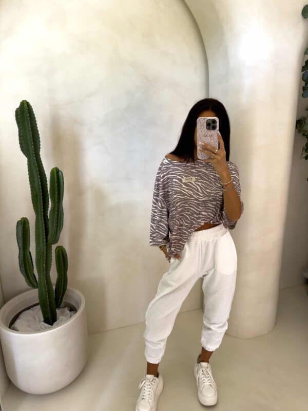 Bluzka MARMARIS print zebra - mokka