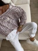 Bluzka MARMARIS print zebra - mokka