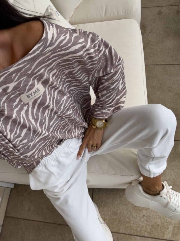 Bluzka MARMARIS print zebra - mokka