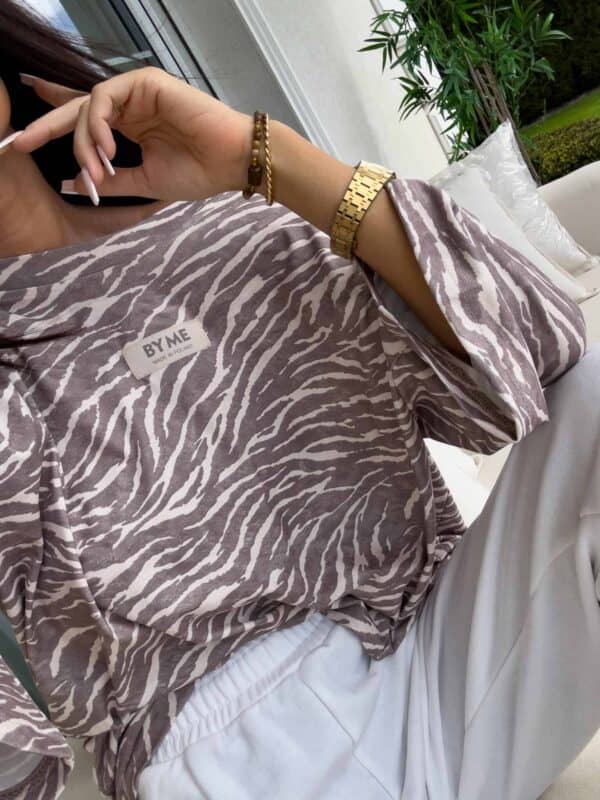 Bluzka MARMARIS print zebra - mokka