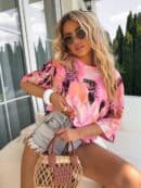 Bluzka MARMARIS print panterka - różowo-pomarańczowa