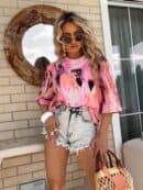 Bluzka MARMARIS print panterka - różowo-pomarańczowa