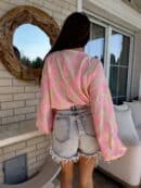 Bluzka BOHO print ornament – różowy