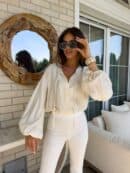 Bluzka BOHO – jasny beż