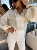 Bluzka BOHO – jasny beż