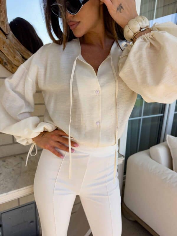 Bluzka BOHO – jasny beż