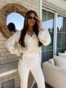 Bluzka BOHO – jasny beż