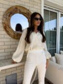 Bluzka BOHO – jasny beż