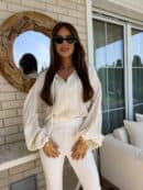 Bluzka BOHO – jasny beż