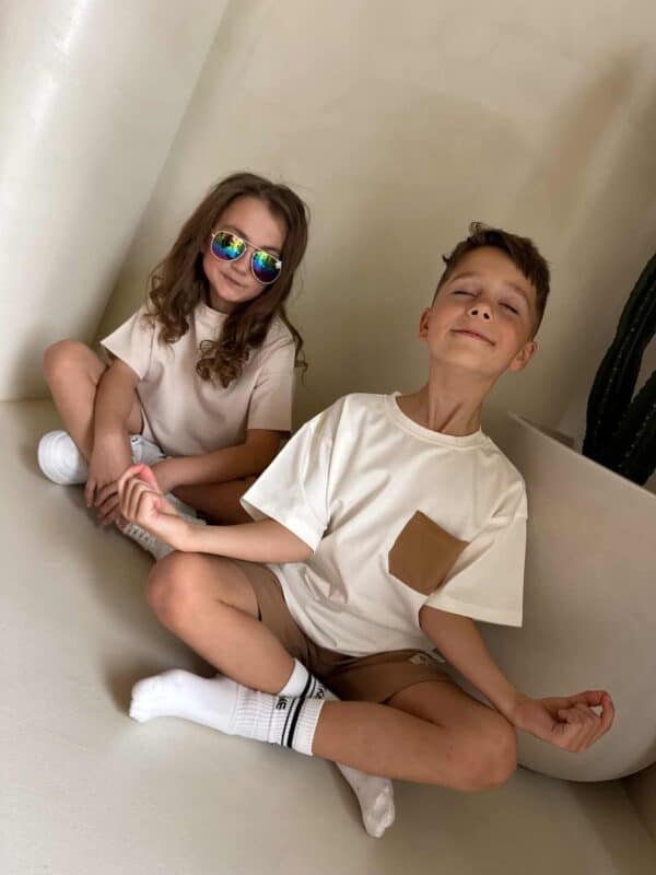 Komplet dziecięcy ESTILO – ecru-beżowy