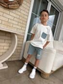 Komplet dziecięcy ESTILO – ecru-szałwiowy