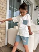 Komplet dziecięcy ESTILO – ecru-szałwiowy