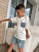 Komplet dziecięcy ESTILO – ecru-szałwiowy