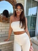 Komplet QUEEN logo – ecru