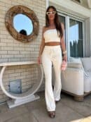 Komplet QUEEN logo – ecru