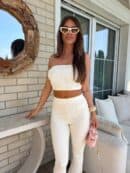 Komplet QUEEN logo – ecru