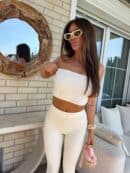 Komplet QUEEN logo – ecru