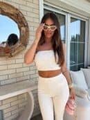 Komplet QUEEN logo – ecru