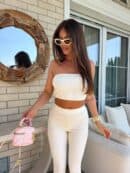 Komplet QUEEN logo – ecru